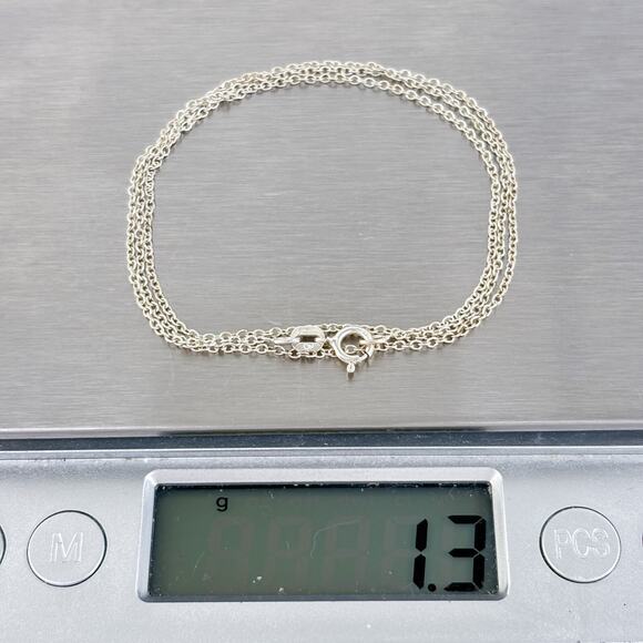 Vintage Sterling Silver 925 0.7mm Cable Chain Necklace 18" - Picture 3 of 3